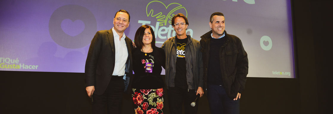 Imagen de conductores de rueda de prensa. De izquierda derecha: Mariano Osorio, Rossana Corona, Fernando Landeros, Marco Antonio Regil